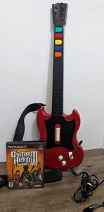 PS2 Red SG Chitarra cablata Red Octane Model PSLGH & Guitar Hero 3 gioco - testato  - Foto 1 di 14