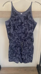 Athleta Girl On the Go Romper Short Size Xl/14 Shoreline Enchanted Blue Purple - Picture 1 of 8