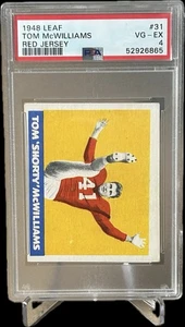 Camiseta deportiva 1948 Leaf #31 Tom “Shorty” McWilliams PSA 4 en muy buena condición-ex roja Mississippi St. - Imagen 1 de 4