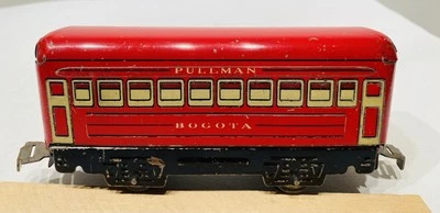 Marx No. 558A Red BOGOTA Non-Illum. - Black Frame -4 whl - Twisted Tab/Slot - Image 1 of 4