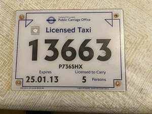 GREAT BRITAIN TRANSPORT OF LONDON BLACK CAB # P736 SHX 2013 5 PERSONS TAXI PLATE - Picture 1 of 1
