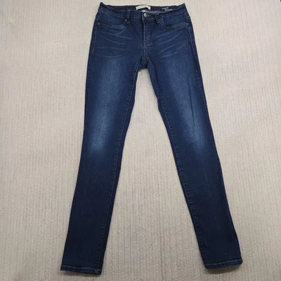 Pantalones de mezclilla Henry & Belle para mujer 28 azules súper ajustados lavado oscuro elásticos cremallera mosca Foto 1 de 4