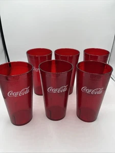 Coca Cola Restaurant rote Kunststoffbecher Carlisle, 6er Pack. Neu Kostenloser Versand - Bild 1 von 4