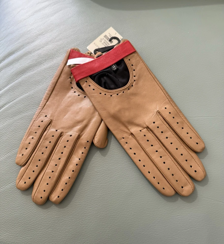 Luvas femininas de couro Talbots tamanho G - Imagem 1 de 2