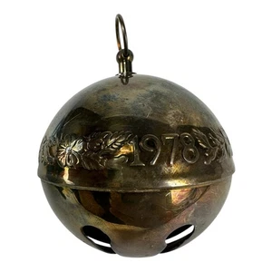 Wallace 1978 Sleigh Bell Christmas Ornament – Floral Band –Vintage - Picture 1 of 14