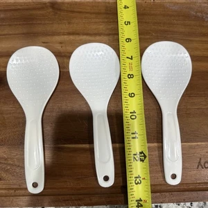 3 Pezzi Cucchiaio di Riso Antiaderente in Plastica, Mestolo Spatola, Utensile da Cucina - Foto 1 di 8