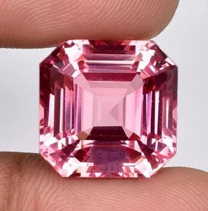 Asscher Cut Natural Pink Morganite 9.35 Ct Gemstone For Ring, Pendant, Necklace - Picture 1 of 6