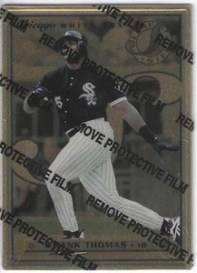 1996 Leaf Steel FRANK THOMAS Chicago White Sox Gold Parallel card # 1 - Picture 1 of 2
