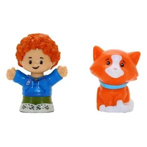 Fisher-Price Little People 2 Pack Action Figure Toy, Curly Red Hair Kid and Cat - Picture 1 of 4