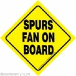SPURS FAN ON BOARD-San Antonio-Auto Sign w/ Suction cup-Plastic-4 1/2" x 4 1/2" - Picture 1 of 1