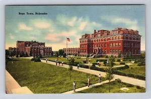 Boys Town NE-Nebraska, Pater Flanagans Jungenheim, Vintage Souvenir Postkarte - Bild 1 von 2