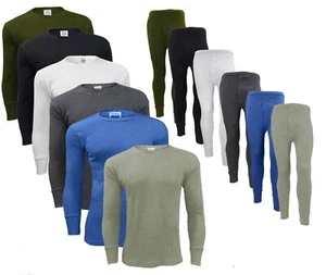 Mens Long Johns Thermal Set Long Sleeve Top Bottom Warm Underwear Baselayer Lot - Picture 1 of 76
