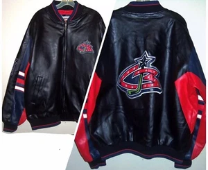 DE COLECCIÓN CHAQUETAS AZULES COLUMBUS NHL G-III CARL BANKS CBJ CHAQUETA DE CUERO ESTILO XL - Imagen 1 de 8