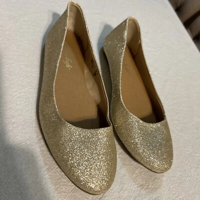 Zapatos sin cordones American Eagle dorados brillantes para mujer talla 9 Foto 1 de 4