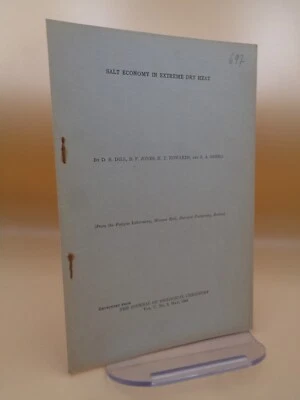 Drs Dill, Jones, Edwards E Oberg: Economia Del Sale In Estremo Caldo Secco 1933 - Immagine 1 di 2