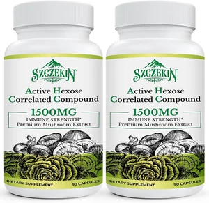 (10 Pack) Active Hexose Correlated Compound 1500 Mg Supplement, Natural 8 Mushro - Picture 1 of 18