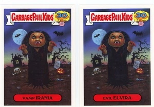 Garbage Pail Kids 30th Anniversary Cutting Room VAMP IRANIA & EVIL ELVIRA 2A/B - Picture 1 of 1