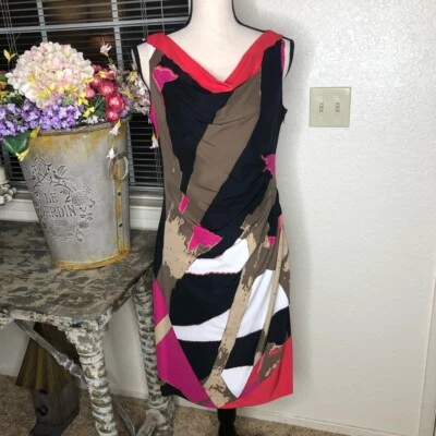 Anne Klein Geometric Plus Splatter Print Sleeveless Sheath Dress - Image 1 of 4