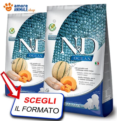 Farmina Dog N&D Ocean Puppy Medium/Maxi → Merluzzo e Zucca - 2,5 / 12 kg - Cani