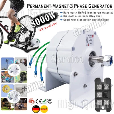 Permanentmagnet-Generator Dreiphasiger Wechselstromgenerator 8000W 12V/24V/48V - Bild 1 von 4