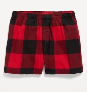 Old Navy Men's XXXL ~ Red Buffalo Plaid Flannel Pajama Boxer Shorts Sleep Lounge - Picture 1 of 3