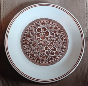 Plato de cena Corelle BATIK Corning marrón estampado floral hawaiano - Imagen 1 de 1