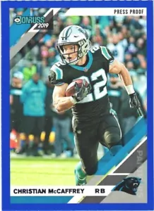 2019 Donruss Press Proof Blue #42 Christian McCaffrey Carolina Panthers - Picture 1 of 2