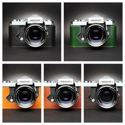 Handmade Genuine Real Leather Half Camera Case Bag For Nikomat FTN FT FT2 FT3 FS - Image 1 of 4