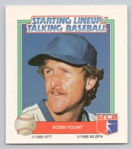 1988 alineación inicial Talking Baseball Yount Robin 25 Milwaukee Up Brewers Hof - Imagen 1 de 2