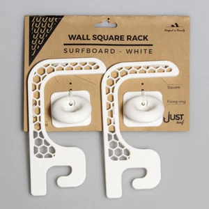Horizontal surfboard mounting bracket on wall surfing square racks white - Picture 1 of 2
