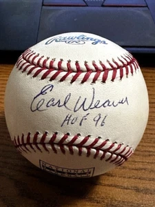 EARL WEAVER 4 SIGNED AUTOGRAPHED OML HOF LOGO BASEBALL! Orioles! "HOF 96" JSA - Picture 1 of 3