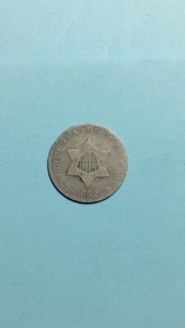 1852 Three Cent Silver 3CS Original VG                                      V770 - Picture 1 of 2