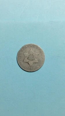 1852 Three Cent Silver 3CS Original VG                                      V770 - Image 1 of 2