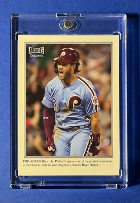 2020 Topps Archives BRYCE HARPER SSP /25 Snapshots COLOR WalkOff Wire Phillies - Image 1 of 2
