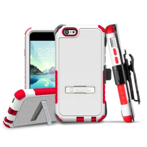Funda resistente Tri Shield resistente iPhone 6S soporte clip para cinturón + protector de pantalla - Imagen 1 de 9