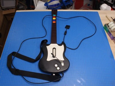 PLAYSTATION 2 GUITAR HERO PS2 Black/White Red Octane Wired Controller Untested - Image 1 of 2