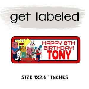 60 GAMING Party Sticker Labels For Goodie Bags & Favors - Imagen 1 de 2