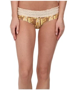 MAAJI CHESTNUT CHALK HIPSTER CROCHET MESH PANTY PANTY BROWN YELLOW SMALL NEW $26 - Picture 1 of 2