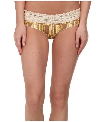 MAAJI CASTAÑO TIZA HIPSTER CROCHET MALLA PANTY PANTY MARRÓN AMARILLO PEQUEÑO NUEVO $26 Foto 1 de 2