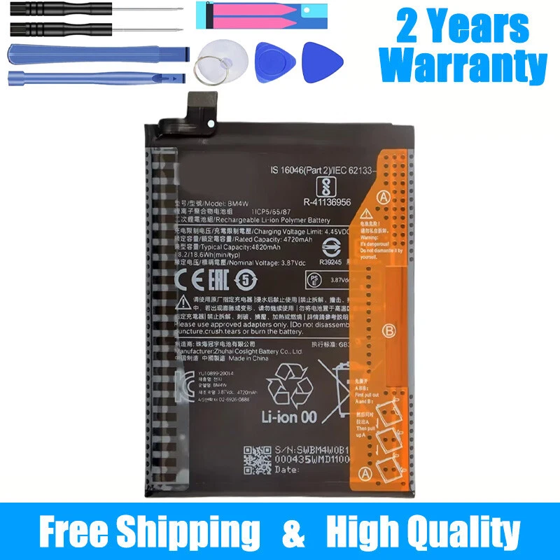 Replacement for xiaomi Mi 10T Lite 5G Battery BM4W 4820mAh M2007J17G - Image 1 of 4