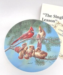Cardinal Birds Collector's Plate by Knowles "The Singing Lesson" 1991 - Picture 1 of 3