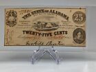 New ListingUs Paper Money 1863 State of Alabama Confederate 25c Civil War Currency Note !