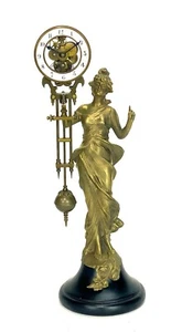 German Style Brass Diana 8 Day Skeleton Movement Swinging Clock - TOP QUALITY - Picture 1 of 7