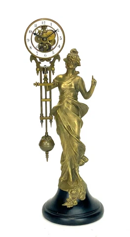 German Style Brass Diana 8 Day Skeleton Movement Swinging Clock - TOP QUALITY Cover