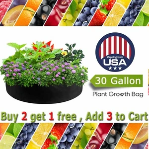 30 Gallon Fabric Large Aeration Grow Bags Pots Garden Vegetable Planting Bag USA - Picture 1 of 12