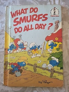 1st. Edition 1983 What Do Smurfs Do All Day Random House Beginner Books Hardcove - Picture 1 of 4