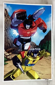 G1 Transformers Autobots Sunstreaker & Sideswipe Poster 11x17 Picture FREESHIP - Picture 1 of 2