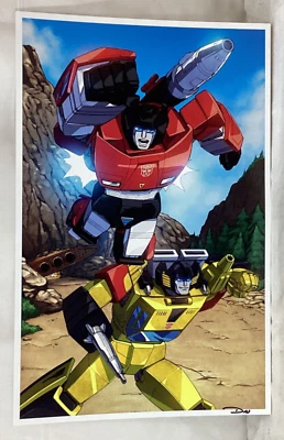 G1 Transformers Autobots Sunstreaker & Sideswipe Poster 11x17 Picture FREESHIP - Image 1 of 2