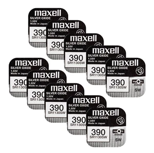 10 Maxell 390 389 SR1130SW Batteries Silver 1.55V Watch Battery Exp 2022 - Picture 1 of 6
