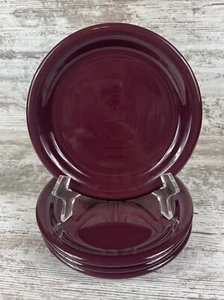 4 Homer Laughlin Fiesta Ware Claret 7 1/4” Salad Plates - Picture 1 of 8